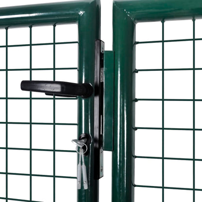 Fence Gate Steel 306x100 cm Green