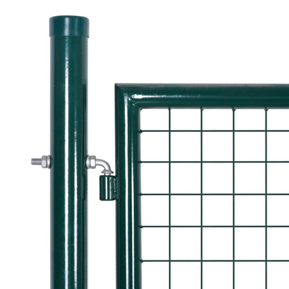 Fence Gate Steel 306x100 cm Green