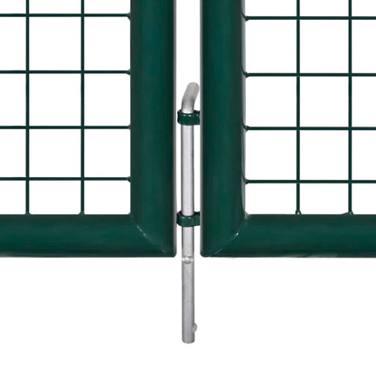 Fence Gate Steel 306x100 cm Green