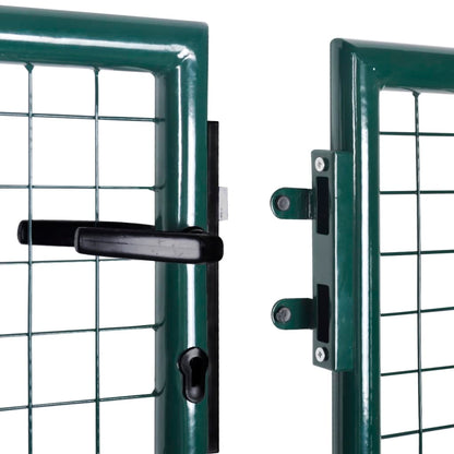 Fence Gate Steel 306x100 cm Green