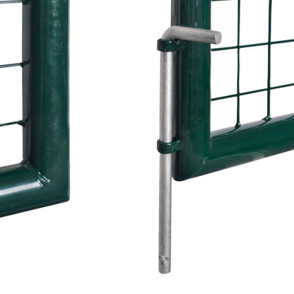 Fence Gate Steel 306x100 cm Green