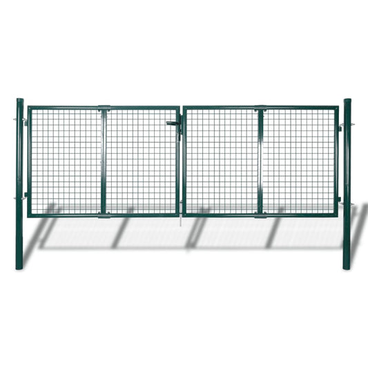 Fence Gate Steel 306x125 cm Green