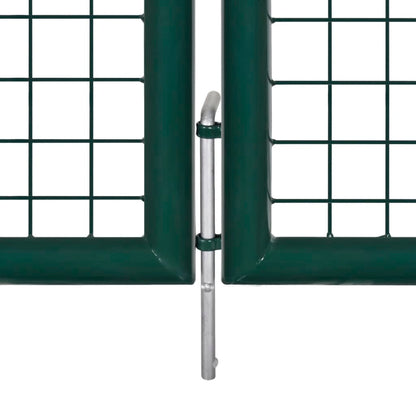 Fence Gate Steel 306x125 cm Green