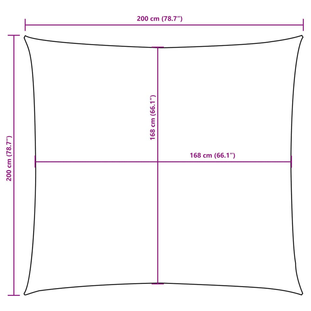 Sunshade Sail Oxford Fabric Square 2x2 m Cream