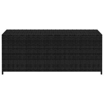Garden Storage Box Black 150x50x60 cm Poly Rattan