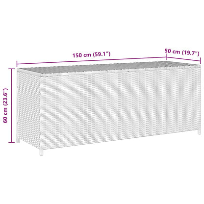 Garden Storage Box Black 150x50x60 cm Poly Rattan