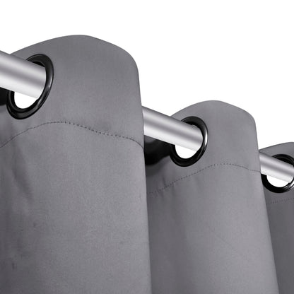 Blackout Curtains 2 pcs with Metal Eyelets 135x175 cm Grey