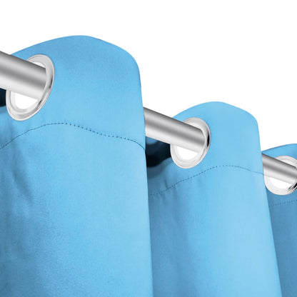 Blackout Curtains 2 pcs with Metal Eyelets 135x175 cm Turquoise