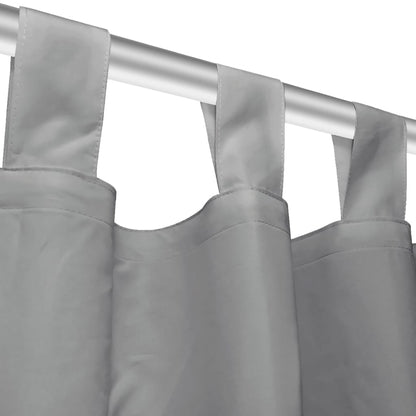 Micro-Satin Curtains 2 pcs with Loops 140x175 cm Grey