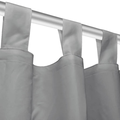 Micro-Satin Curtains 2 pcs with Loops 140x245 cm Grey