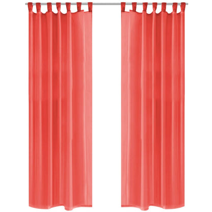 Voile Curtains 2 pcs 140x225 cm Red
