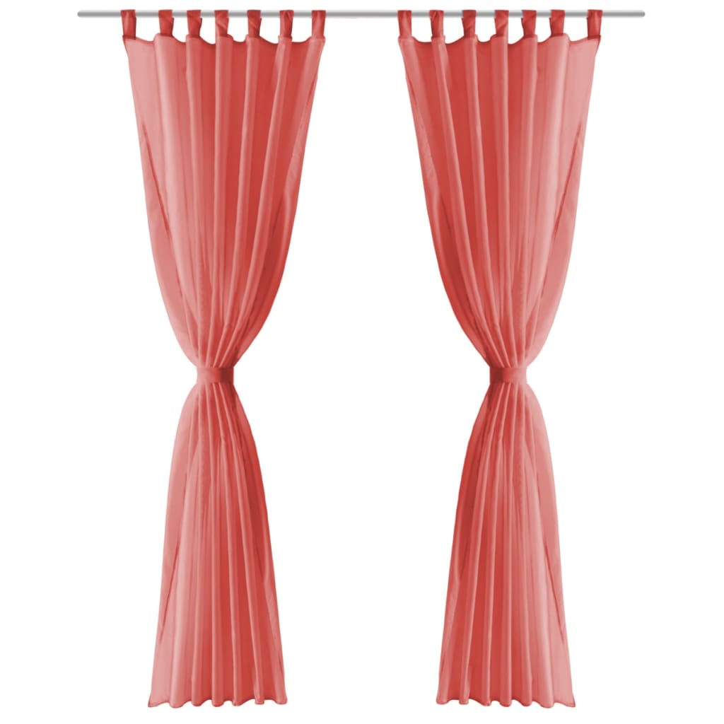 Voile Curtains 2 pcs 140x225 cm Red