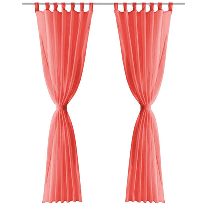 Voile Curtains 2 pcs 140x225 cm Red