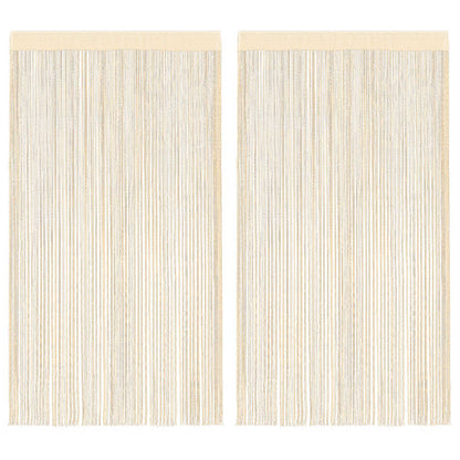 String Curtains 2 pcs 100x250 cm Cream