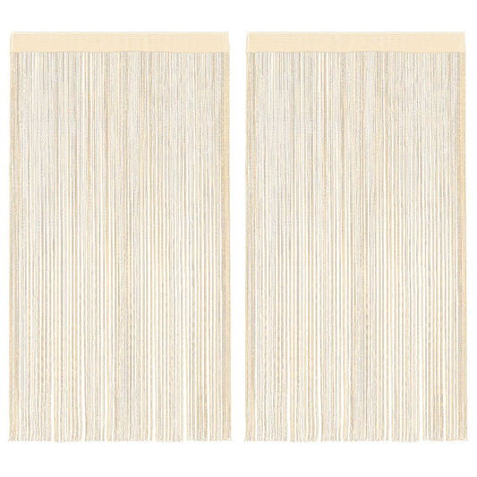 String Curtains 2 pcs 100x250 cm Cream