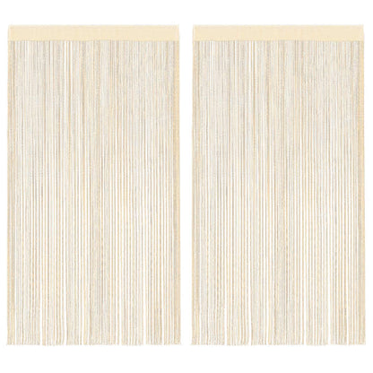 String Curtains 2 pcs 140x250 cm Cream