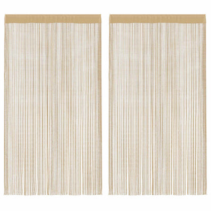 String Curtains 2 pcs 100x250 cm Beige