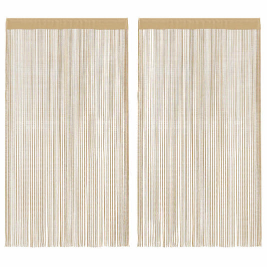 String Curtains 2 pcs 100x250 cm Beige
