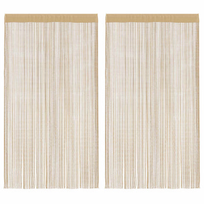 String Curtains 2 pcs 140x250 cm Beige