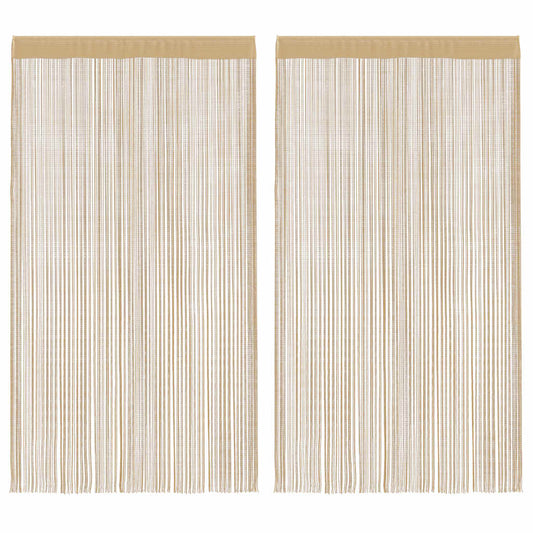 String Curtains 2 pcs 140x250 cm Beige