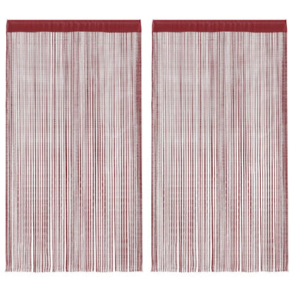 String Curtains 2 pcs 100x250 cm Burgundy