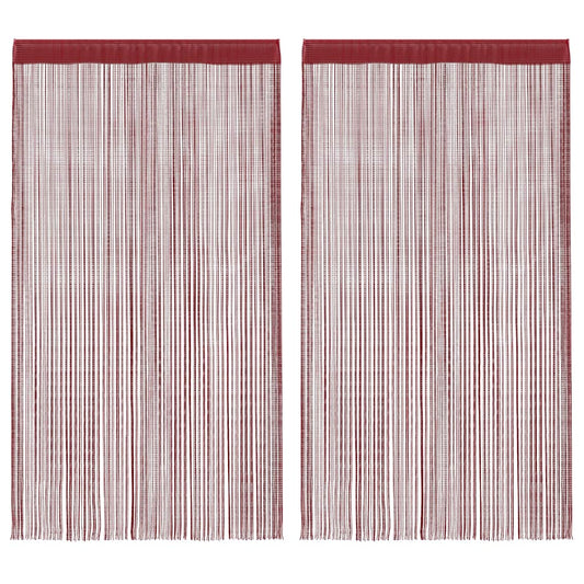 String Curtains 2 pcs 100x250 cm Burgundy