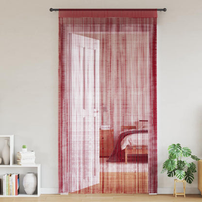 String Curtains 2 pcs 100x250 cm Burgundy