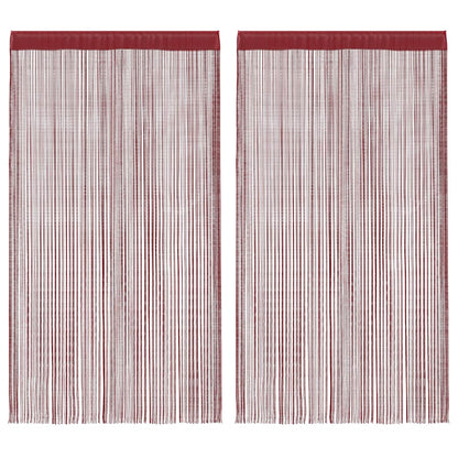 String Curtains 2 pcs 140x250 cm Burgundy