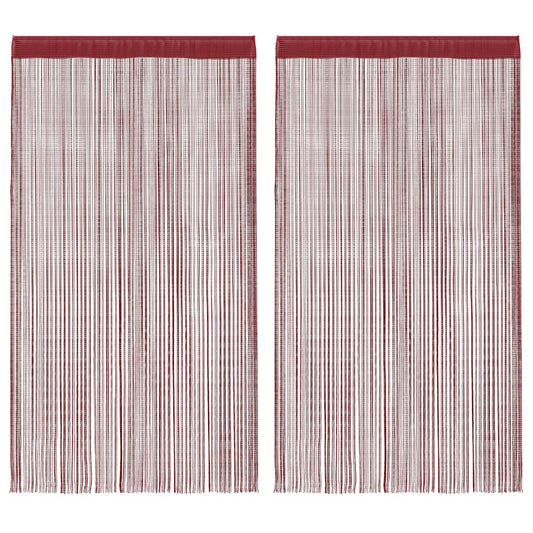 String Curtains 2 pcs 140x250 cm Burgundy