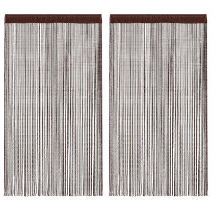 String Curtains 2 pcs 140x250 cm Brown