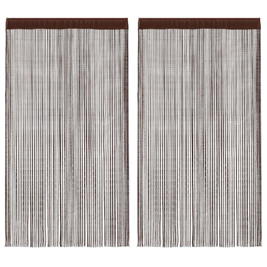 String Curtains 2 pcs 140x250 cm Brown
