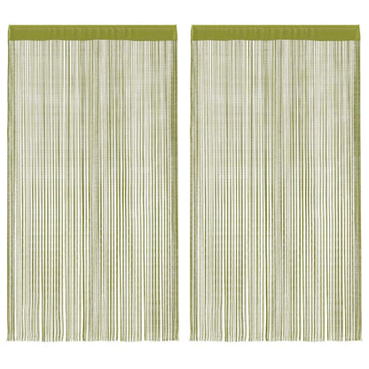 String Curtains 2 pcs 100x250 cm Green