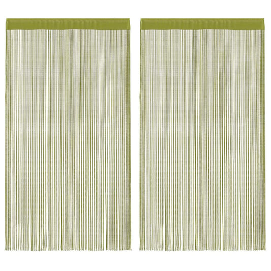 String Curtains 2 pcs 100x250 cm Green