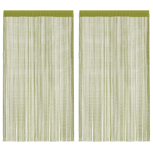 String Curtains 2 pcs 140x250 cm Green