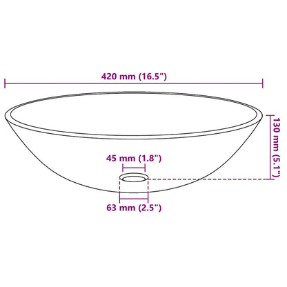 Basin Tempered Glass 42 cm Brown