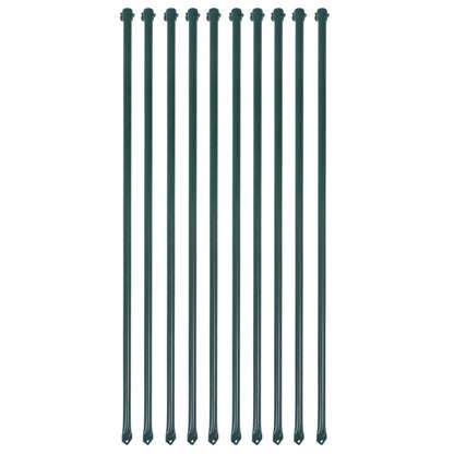 Garden Posts 10 pcs 1 m Metal Green