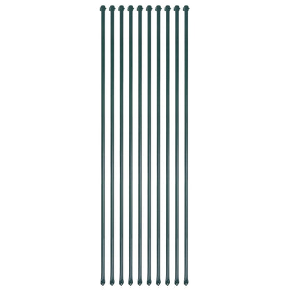 Garden Posts 10 pcs 1.5 m Metal Green