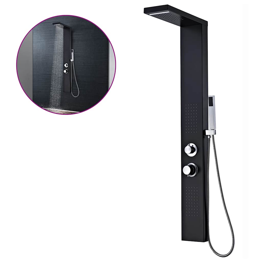 Shower Panel System Aluminium Matte Black