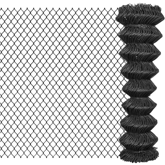 Chain Link Fence Steel 15x1.5 m Grey
