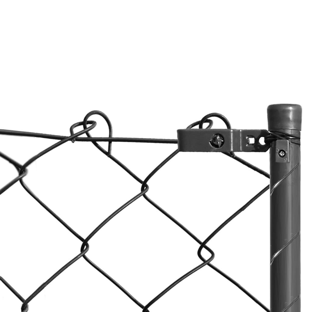 Chain Link Fence with Spike Anchors 0.8x25 m Grey