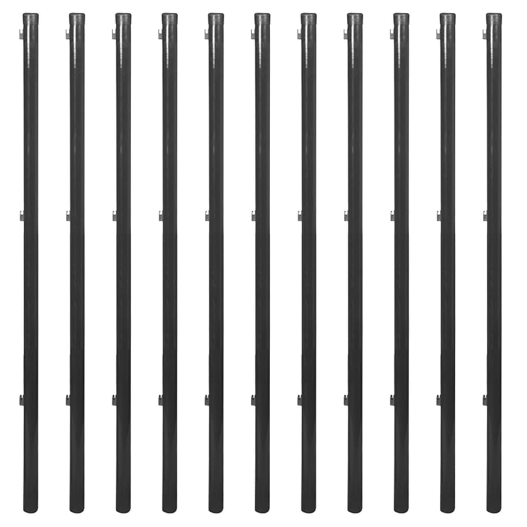 Chain Link Fence with Spike Anchors 0.8x25 m Grey