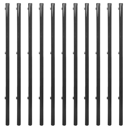 Chain Link Fence with Spike Anchors 0.8x25 m Grey