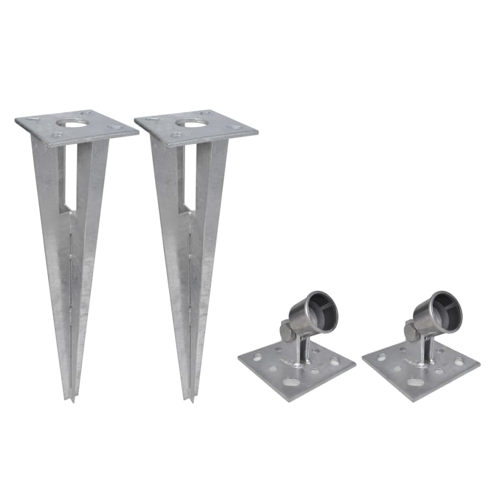 Chain Link Fence with Spike Anchors 0.8x25 m Grey