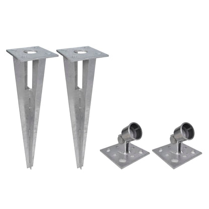 Chain Link Fence with Spike Anchors 0.8x25 m Grey