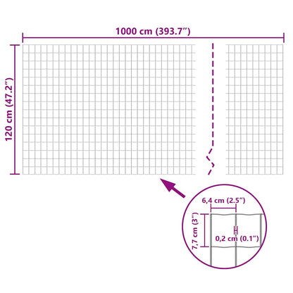 Euro Fence Steel 10x1.2 m Grey