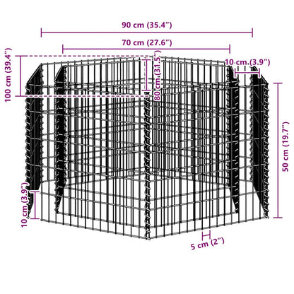 Hexagonal Gabion Raised Bed 100x90x50 cm