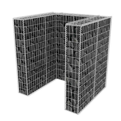 Gabion Single Wheelie Bin Surround Steel 110x100x120 cm