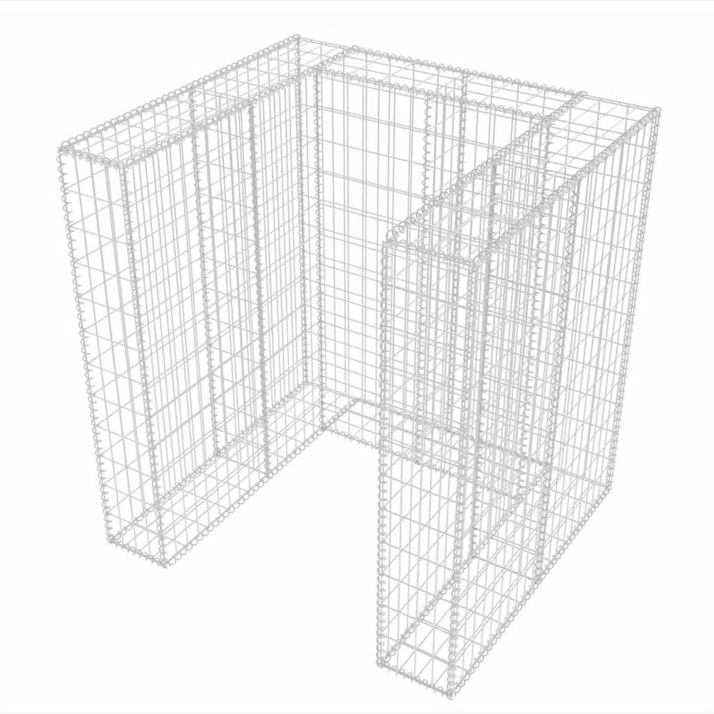 Gabion Single Wheelie Bin Surround Steel 110x100x120 cm