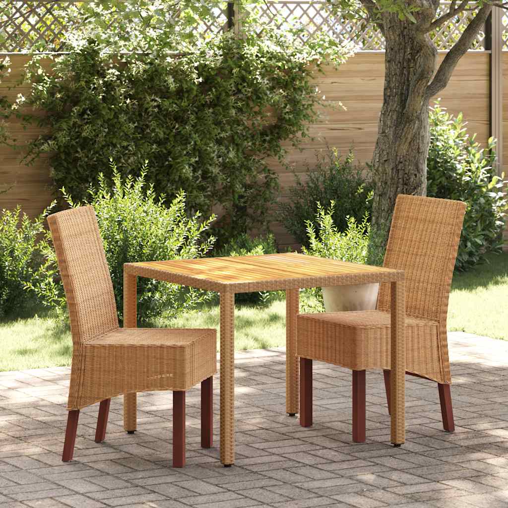 Dining Chairs 2 pcs Brown Natural Rattan