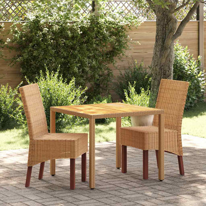 Dining Chairs 2 pcs Brown Natural Rattan